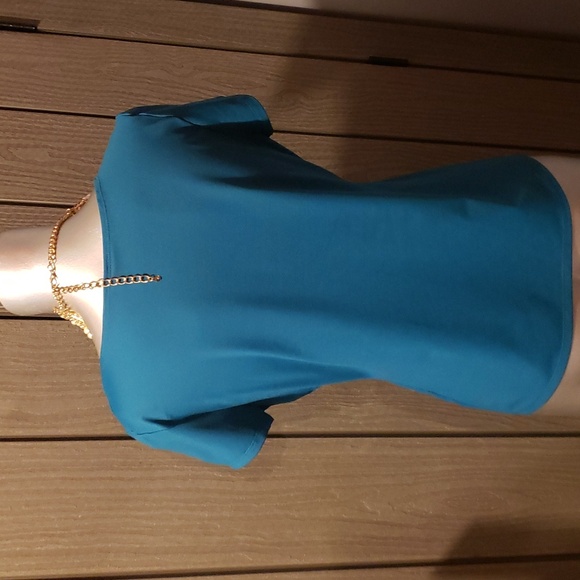 Kim Roger's Lady's ScoopNeck Tee Shirt In Teal/Blue/Green *Lovely - Picture 3 of 6